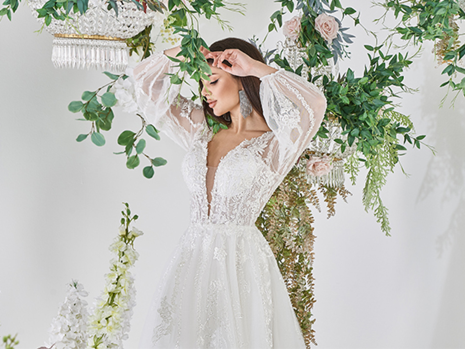 Wedding dresses with hidden decollate look attractive and reserved